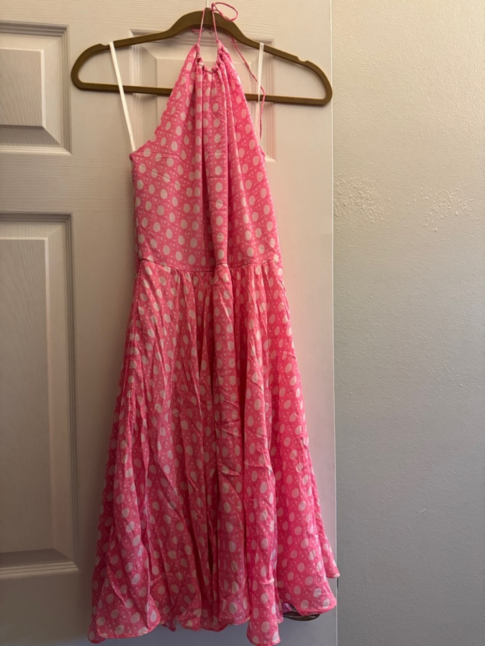 Vineyard Vines Pink and White Halter Summer Dress